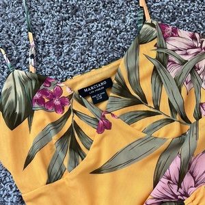 Guess by Marciano Bodycon Mermaid Yellow Tropical Dress